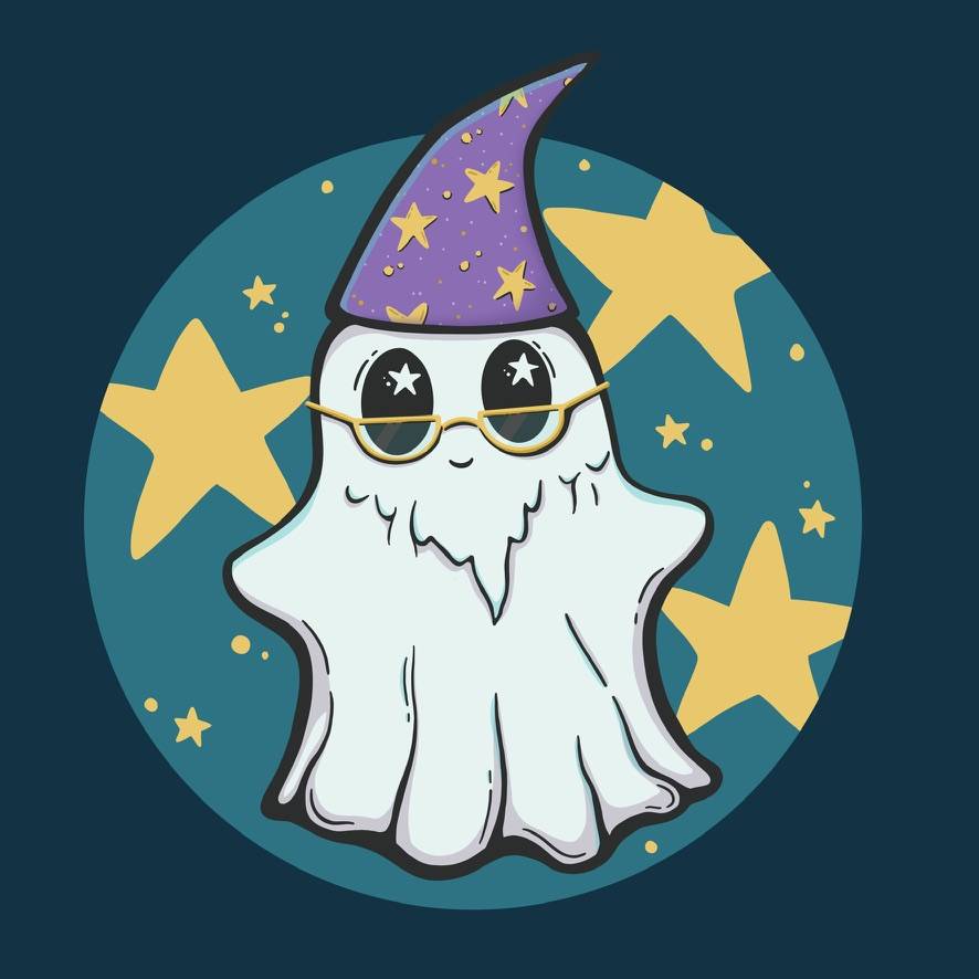 A ghost dressed as Dumbledore