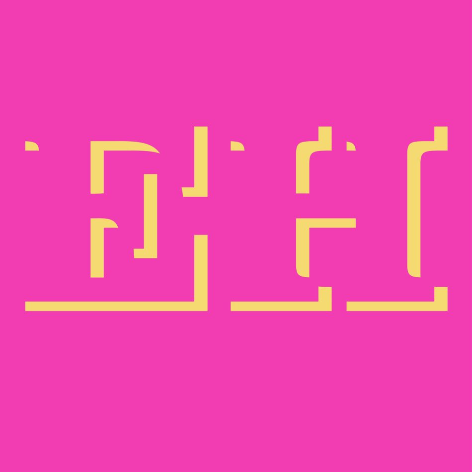 EH Letters In Pink And Yellow