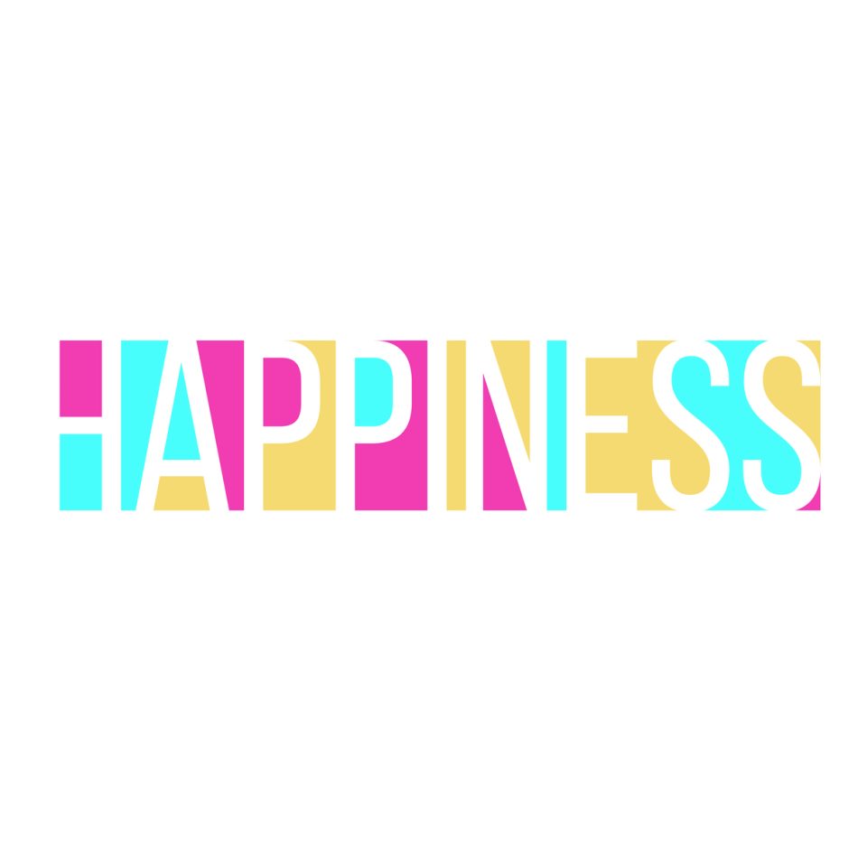 Happiness Colorful Typography